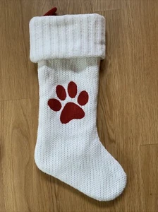 Wondershop Monogram Christmas Stocking Paw Print Initial Cream Knit Target - Picture 1 of 4