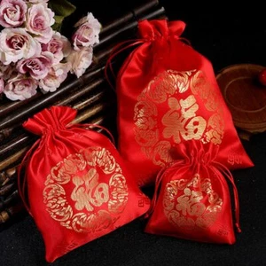1Pcs Jewelry Drawstring Pouch Chinese Lucky Bags Candy Gift Bags - Picture 1 of 16