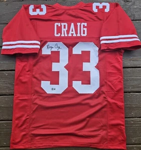 ROGER CRAIG Autographed SF49ERS Red Custom Jersey XL. BECKETT - Picture 1 of 5