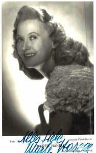 Marte Harell Original Signature On Card No. 1446