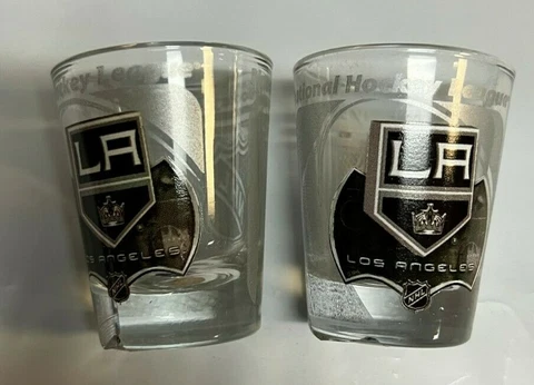 Los Angeles Kings NHL HI-DEF Enhanced Etched 2oz Shot Glass Set of 2 Cover
