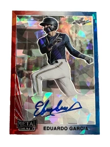 EDUARDO GARCIA 2021 LEAF METAL RED WHT & BLUE AUTOGRAPH # 2/4 MILWAUKEE BREWERS - Picture 1 of 3