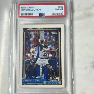 1992 Topps #362 Shaquille 'Shaq' O'Neal RC - Rookie - Orlando Magic - PSA 8 - Picture 1 of 3