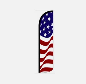 3 Pack -USA AMERICAN GLORY WINDLESS FEATHER FLAG Sign Swooper Flutter Bow Banner - Picture 1 of 1