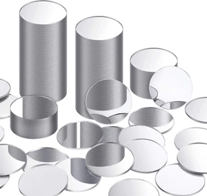 Blulu 100 Pieces Mini Size Acrylic Round Mirror Adhesive Small Mirror Circles Cr - Picture 1 of 7