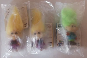 Lot of 3 Vintage 1993 Glow-In-The-Dark Troll Doll Burger King Kids Club ~ Sealed - Picture 1 of 9