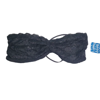 NWT Free People Intimately Bandeau Bra Womens S Black Lacy Strapless Strappy - Image 1 of 4