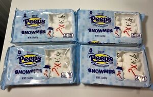 Peeps Marshmallow Snowmen 4 Packs of 3 Snowmen Per Pack Red Bowtie