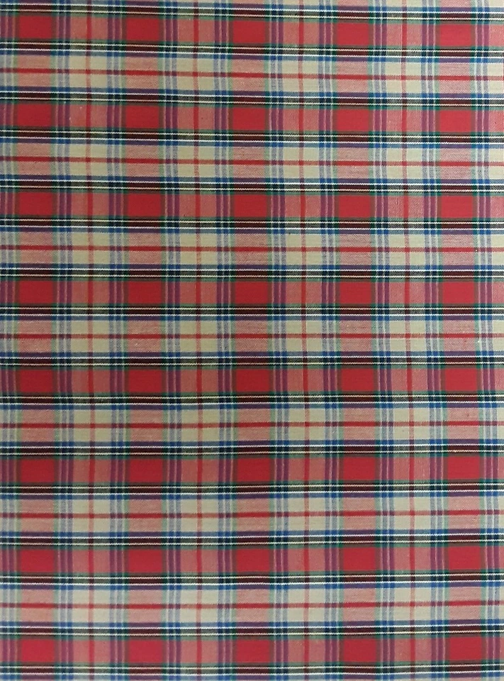 BTYx45" 65% Poli 35% Algodón; Tartán; Rojo, Verde, Azul, Amarillo, Blanco, Tostado Cuadros Foto 1 de 2