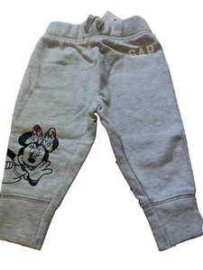 Girl's Baby Gap Minni Mouse Light Gray Pull On Sweat Pants Size 6-12 Months NWT - Picture 1 of 2