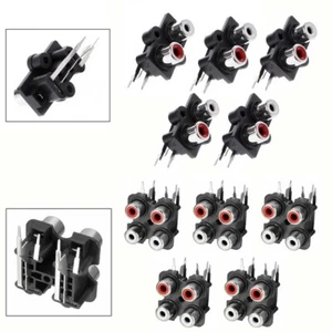 5x Panel PCB Mount 2/4 Way RCA Female Jack Audio Connector Socket Stereo - Picture 1 of 12