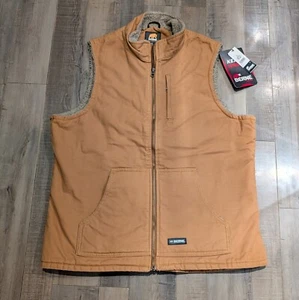 Berne Sherpa Lined Vest Women's Large 12-14 Heavy Cotton Duck Warm Tough Zipper - Picture 1 of 12