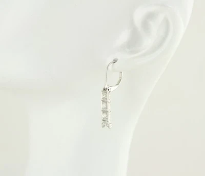 Paar Art Deco Ohrringe Platin 1,0ct Diamanten Altschliff Brillanten Art Déco - Bild 1 von 4