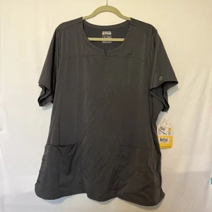 NWT Wonder Wink Pro 2X Women's 4 Pocket V-Neck Scrub Top Slate Pewter Gray Grey - Picture 1 of 8