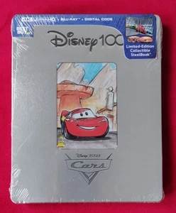 Cars Steelbook 4K UHD Blu Ray Digital Disney 100th Anniversary. Ships In Box - Picture 1 of 6