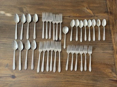 Juego de servir de plata Royal Rose 1939 35 piezas plato nobleza raro Foto 1 de 4