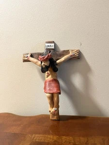 CLAY CRUCIFIX - CRISTOBAL MAMANI - PERU - Picture 1 of 9