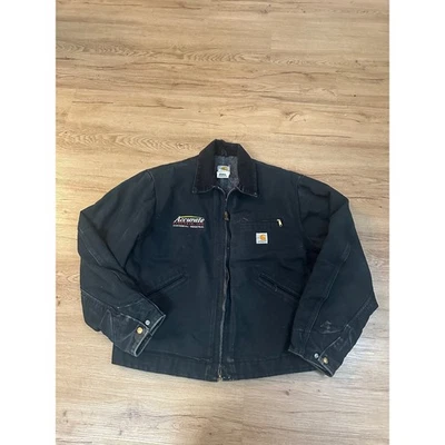 Carhartt Mens Detroit Work Jacket Lined Chore Coat J01 black size 44 - Image 1 of 4