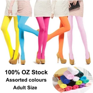 Womens Girls OPAQUE TIGHTS PANTYHOSE HOSIERY STOCKINGS BALLET DANCE DANCING - Picture 1 of 18