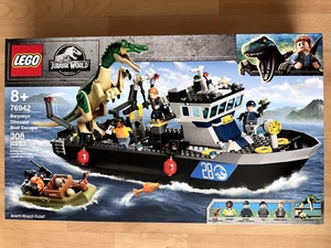 LEGO JURASSIC WORLD 76942 Baryonyx Dinosauro Barca Fuga NISB Barca Davvero GALLEGGIANTE! - Foto 1 di 2
