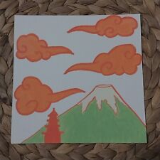 6x6 Inch Acrylic Painting On Watercolor Paper Landscape Title Fuji Mountain A1