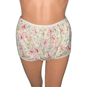YOUTHFUL ADULT PLASTIC PANTS  BUTTERFLY PRINT - DIAPER COVER -MEDIUM - Picture 1 of 4