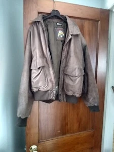 Vintage Wilson Adventure Bound Bomber Lederjacke Herren Small Thinsulate Braun - Bild 1 von 6