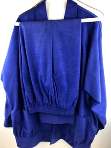 VTG Teddi Sport Blue Women’s Pantsuit Top Size Large Pants Medium 1980's - Picture 1 of 8