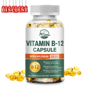 Complejo de vitamina B-12 120 quilates, vitaminas B-12, energía, cardio, SIDA sistema nervioso - Imagen 1 de 10