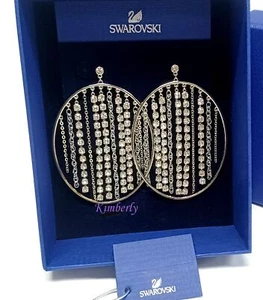 Swarovski Tropical Hoop Pieced Earrings Clear Crystal Authentic NEW 5014841 - Picture 1 of 11