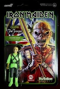 Super7 ReAction Iron Maiden The Trooper GLOW SOLDIER EDDIE 3.75" Action Figure - Picture 1 of 5
