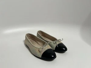 Vtg Chanel 1994 Cruise Light Blue Tweed Ballet Flats 36.5 - Picture 1 of 23