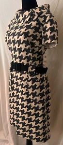 Chetta B Wool Gray and Cream Geometric Pattern Dress Size 8 New with Tags - Picture 1 of 10