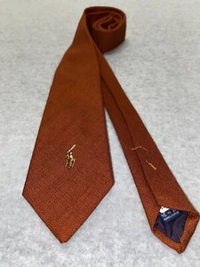 Polo Ralph Lauren Vintage Años 80 Carne Pony 100% Lino Cuello Corbata Naranja Diseñador - Imagen 1 de 10