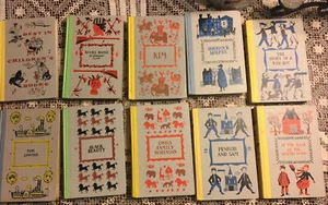 Vintage Lot of 10 Junior Deluxe Edition Mid Century Hardback Books Titles Best - Foto 1 di 16
