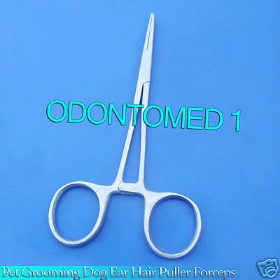 Pinzas para tirar del pelo de las orejas del perro para el aseo de mascotas (rectas) Foto 1 de 3