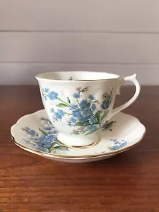 Vintage Royal Albert Forget Me Not Tea Cup And Saucer Duo Made In England - Picture 1 of 9