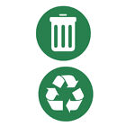 Self- Recycling Labels for Trash Cans - Pack of 2 Eco-Friendly Stickers