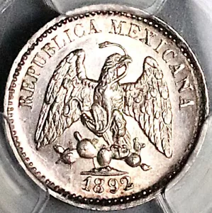 1892-Ga PCGS MS 63 Mexico 5 Centavos 78k Silver Coin POP 1/2 (24112703C) - Picture 1 of 6