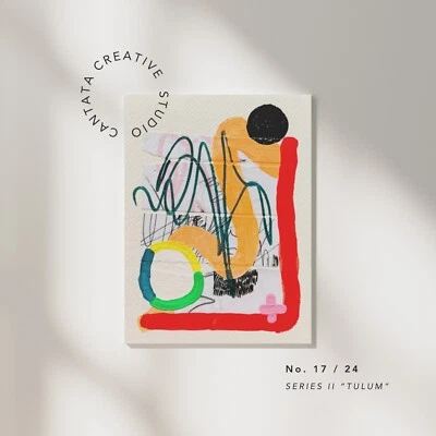 Obra de arte collage original - arte de pared pequeño - arte pop abstracto - medios mixtos Foto 1 de 4