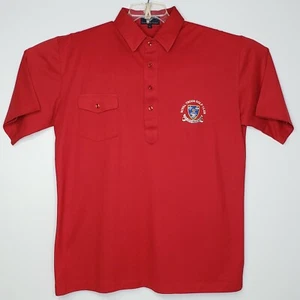 Vintage Royal Troon Golf Club Tam Arte Quam Marte Red Golf Polo Shirt Men's XL - Picture 1 of 10