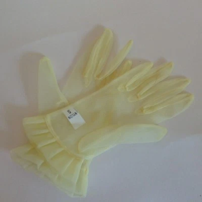 Guantes Transparentes Vintage Años 50 Medias Niños Amarillo Talla Pequeña 5 Boda Iglesia Foto 1 de 4