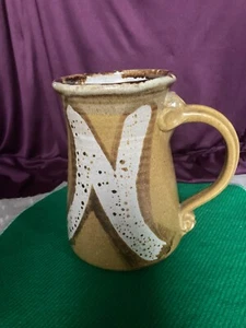 STONEWARE PITCHER SIGNED TANISH "N" DESIGN - Picture 1 of 8