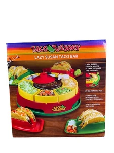 Taco Tuesday Lazy Susan Taco Bar Toppings Tray Cinco De Mayo - Picture 1 of 5