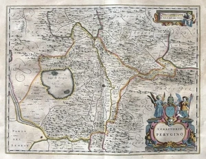 Perugia Lago Trasimeno Karte map mappa Italia Italy Italien Blaeu 1640 - Bild 1 von 1