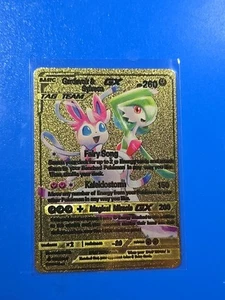 Gardevoir & Sylveon GX 130/234 HP260 TAG TEAM Pokemon Gold Foil Fan Art Karte - Bild 1 von 2