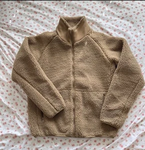 John Galt Womens Brandy Melville Sherpa Full Zip Teddy Bear Jacket Large Beige - Picture 1 of 1