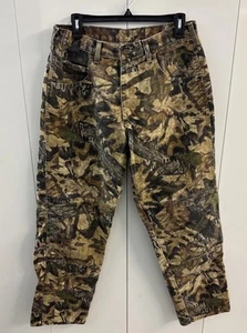 VTG Mens 32X32 ( 31X31) WRANGLER DOUBLE KNEE Camo Pants Jeans Hunting Mossy Oak - Picture 1 of 9