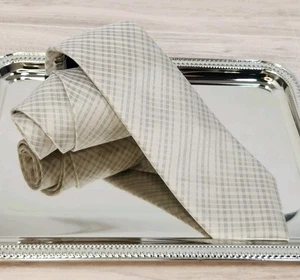 NEW Cam Newton Made Men's Neck Tie Silk Khaki With Silver Stripes 58½" X 3" - Picture 1 of 7