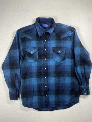 Pendleton Canyon Shirt Men’s LT Blue Plaid Western Wear Pearl Snap Outdoors - Image 1 of 4
